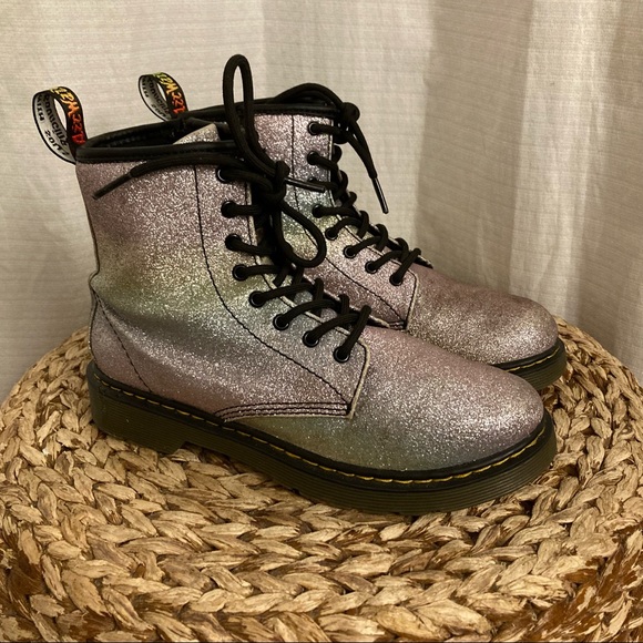 Dr. Martens Shoes Dr Martens 46 Rainbow Glitter Combat Boots Zipper Poshmark